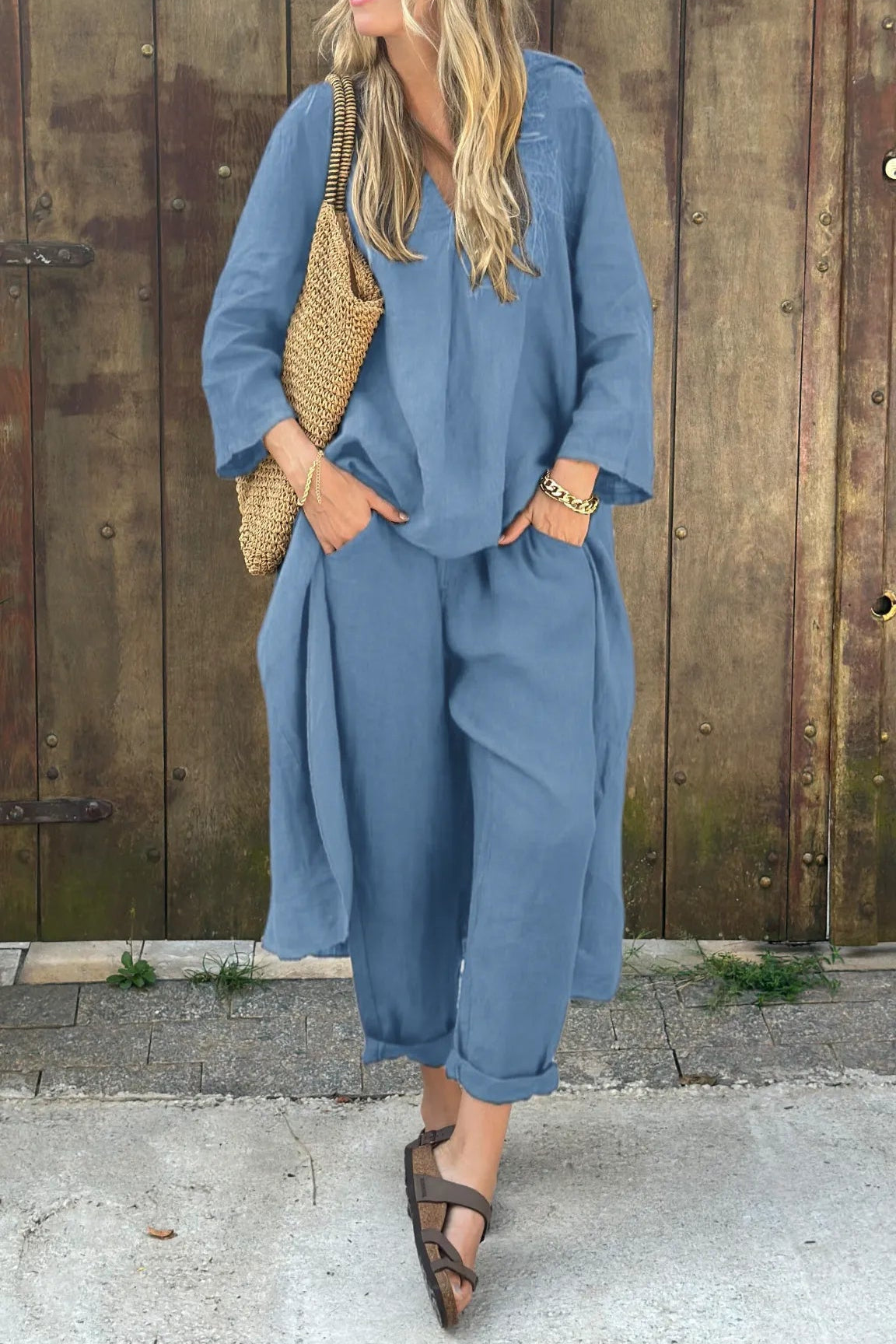 Clara stylish and comfortable set by The Rowan Daughters, shown in a relaxed fit with soft fabric and modern design.