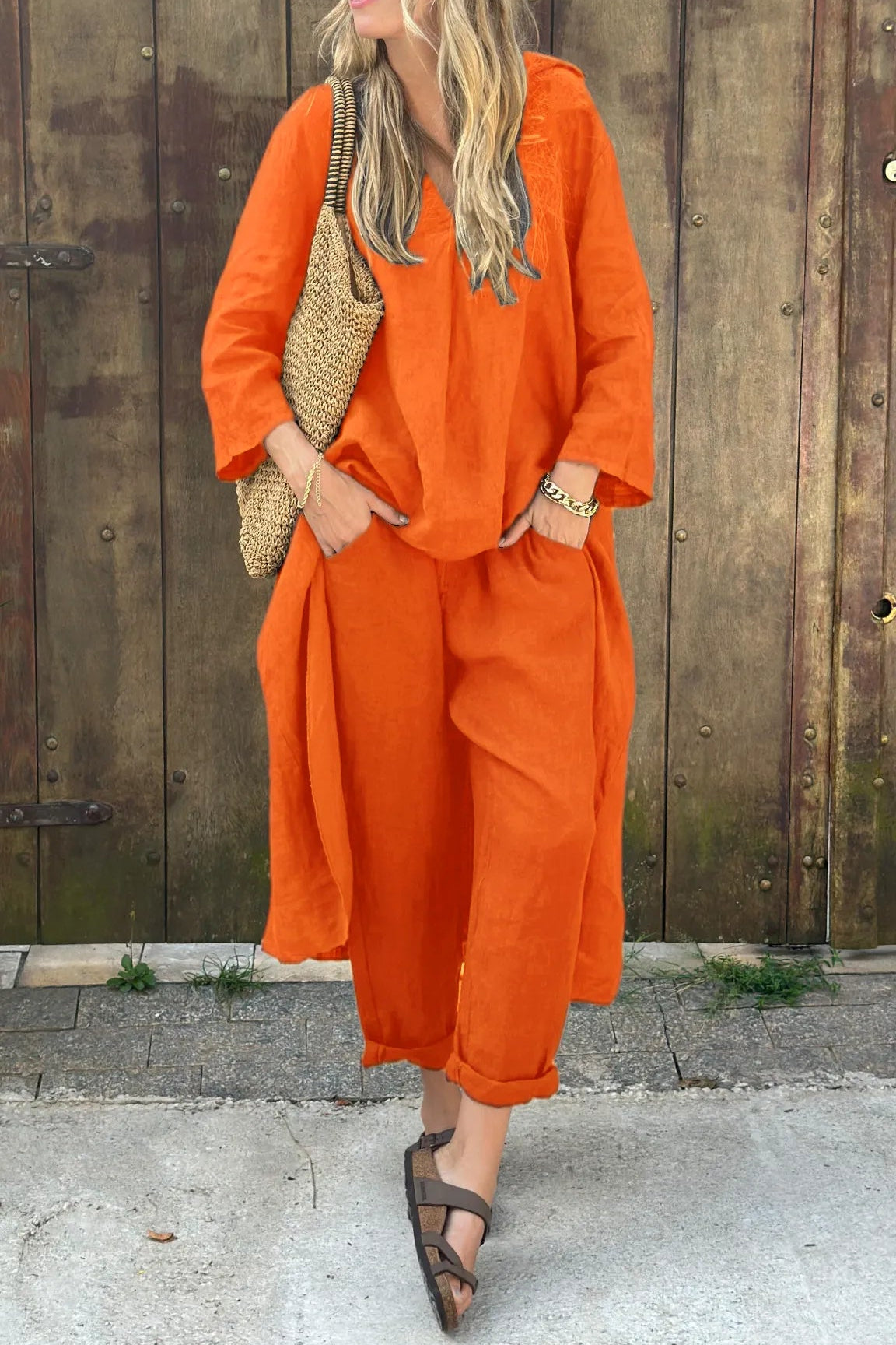 Clara stylish and comfortable set by The Rowan Daughters, featuring a coordinated top and bottom with modern, casual design.