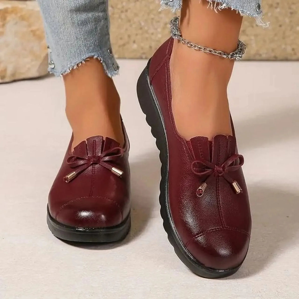 Bennett and Family Catherine Elegant Comfort Loafers in neutral color, showcasing the stylish slip-on design and soft material.