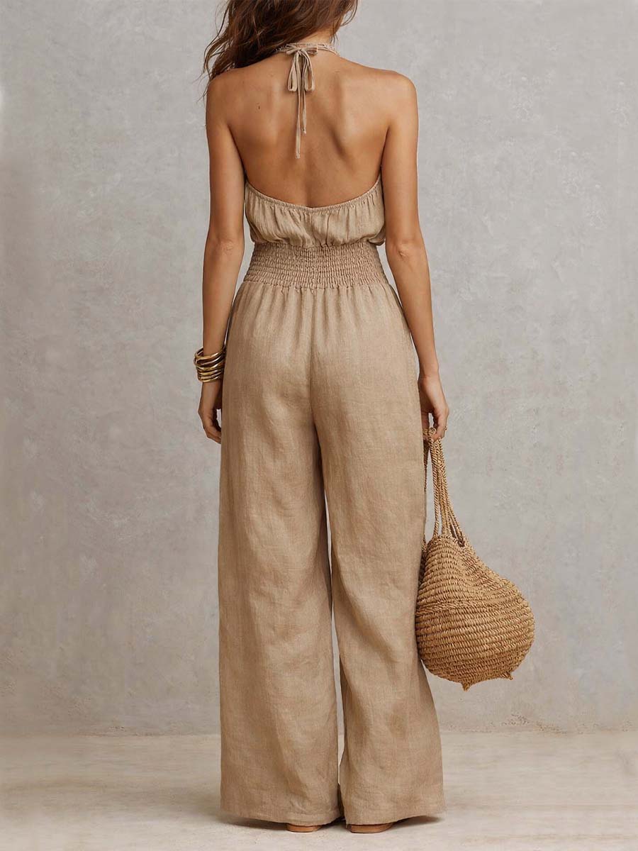 Valeria Halter Wide-Leg Jumpsuit