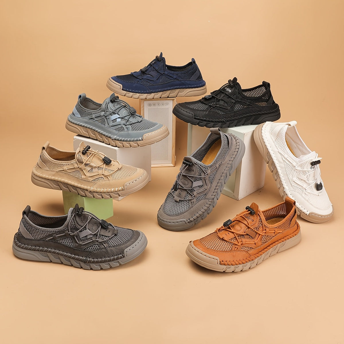 Bennett and Family Aurora breathable comfort shoes for men featuring mesh uppers and cushioned soles.