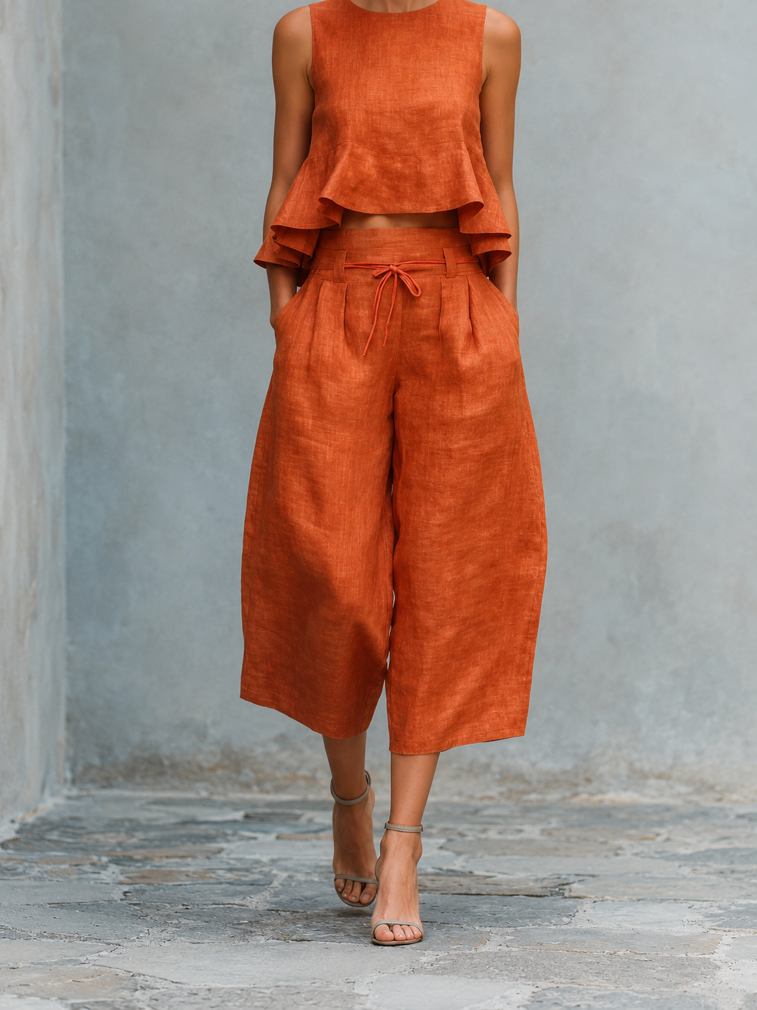 Freya Two-Piece Set with Ruffled Hem