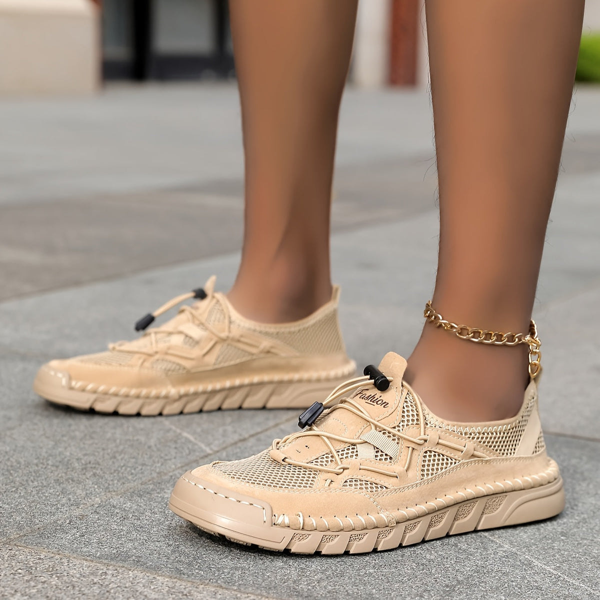 Bennett And Family Aurora breathable comfort shoes in neutral tones, featuring a supportive design and casual slip-on style.