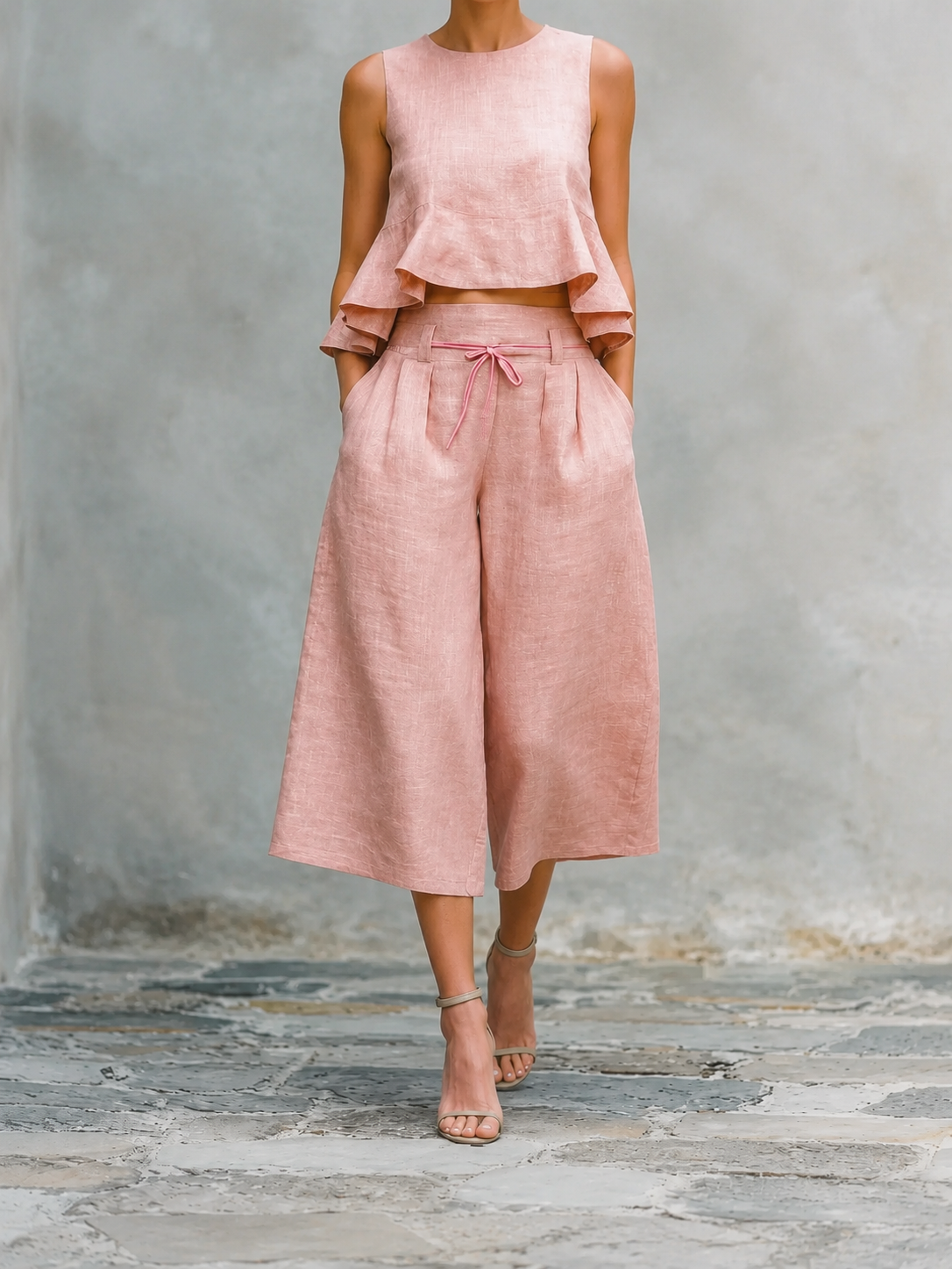 Freya Two-Piece Set with Ruffled Hem