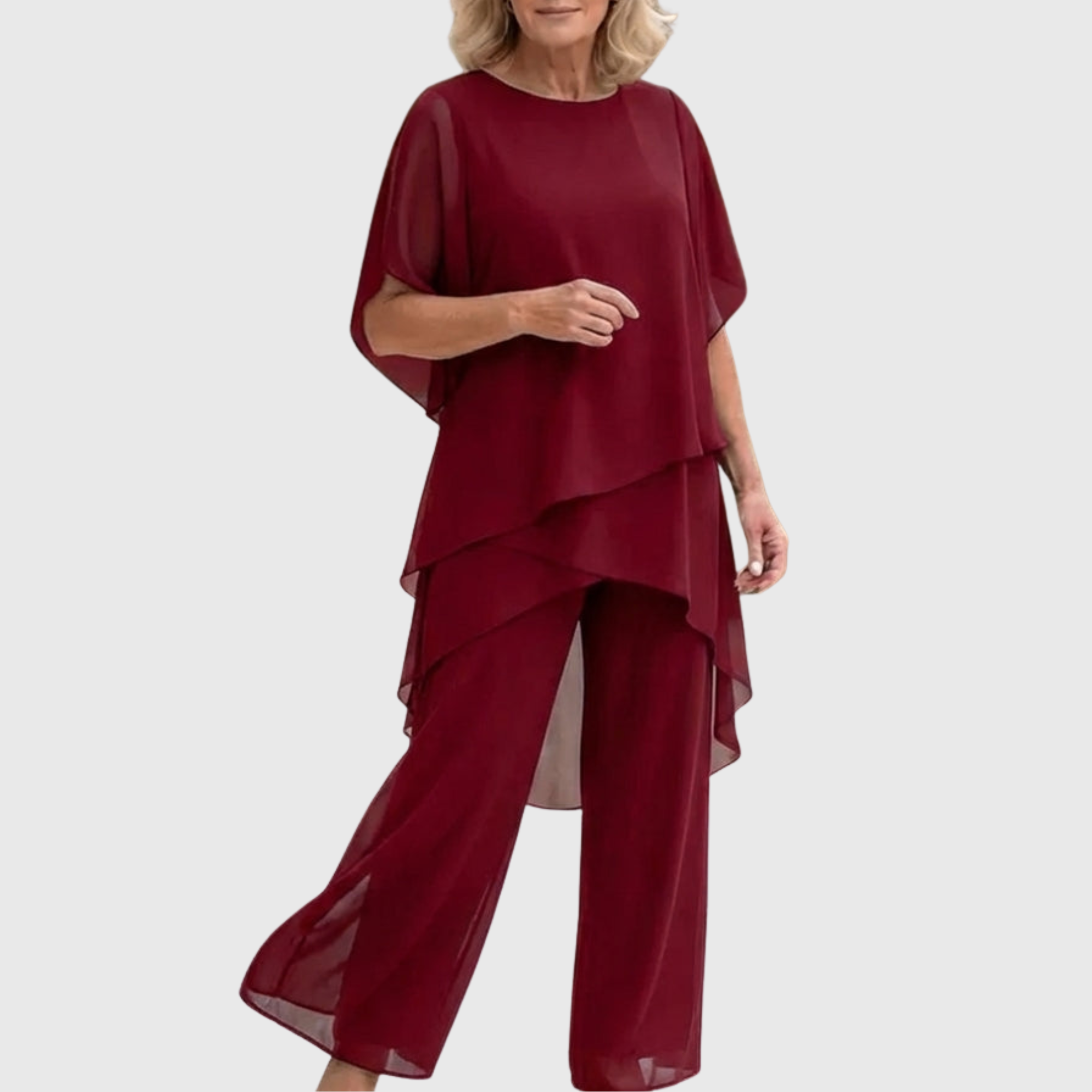 Margot | Suit with Draped Palazzo Pants