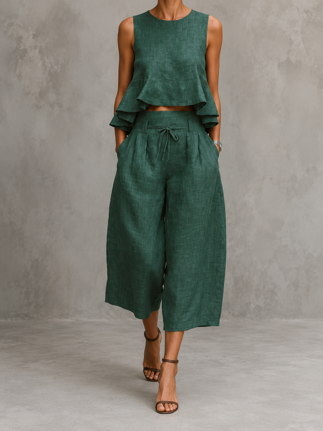 Freya Two-Piece Set with Ruffled Hem