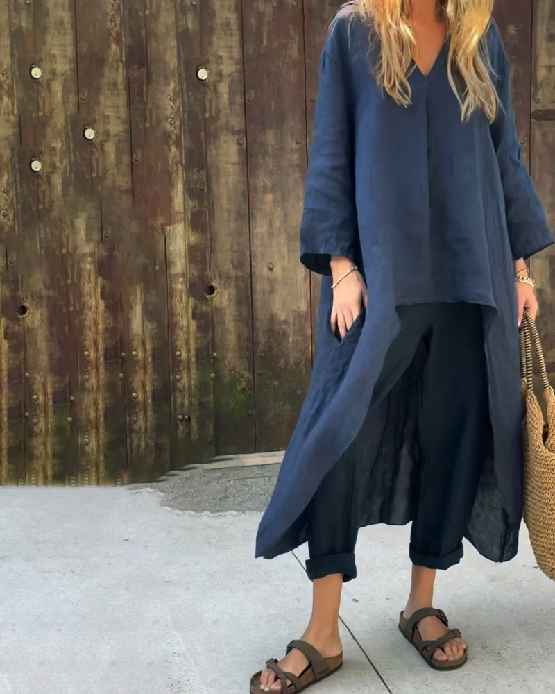 Clara stylish and comfortable set by The Rowan Daughters, featuring a coordinated top and bottom in soft, breathable fabric.