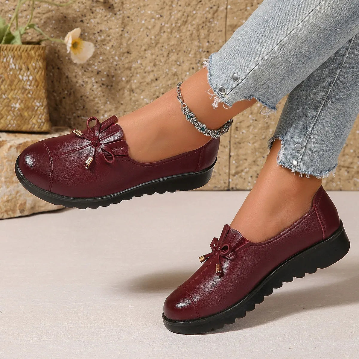 Bennett and Family Catherine Elegant Comfort Loafers in neutral color, showcasing slip-on design and soft leather material.