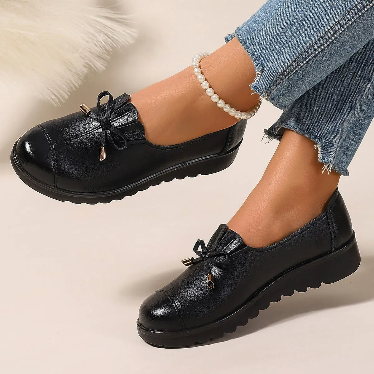 Bennett and Family Catherine Elegant Comfort Loafers in neutral color, showing the stylish slip-on design and soft material.