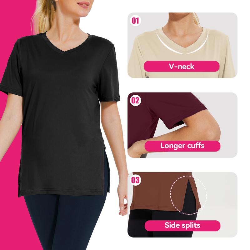 Set of three Bennett and Family Selena loose fit t-shirts in assorted colors, casual crewneck design, front view