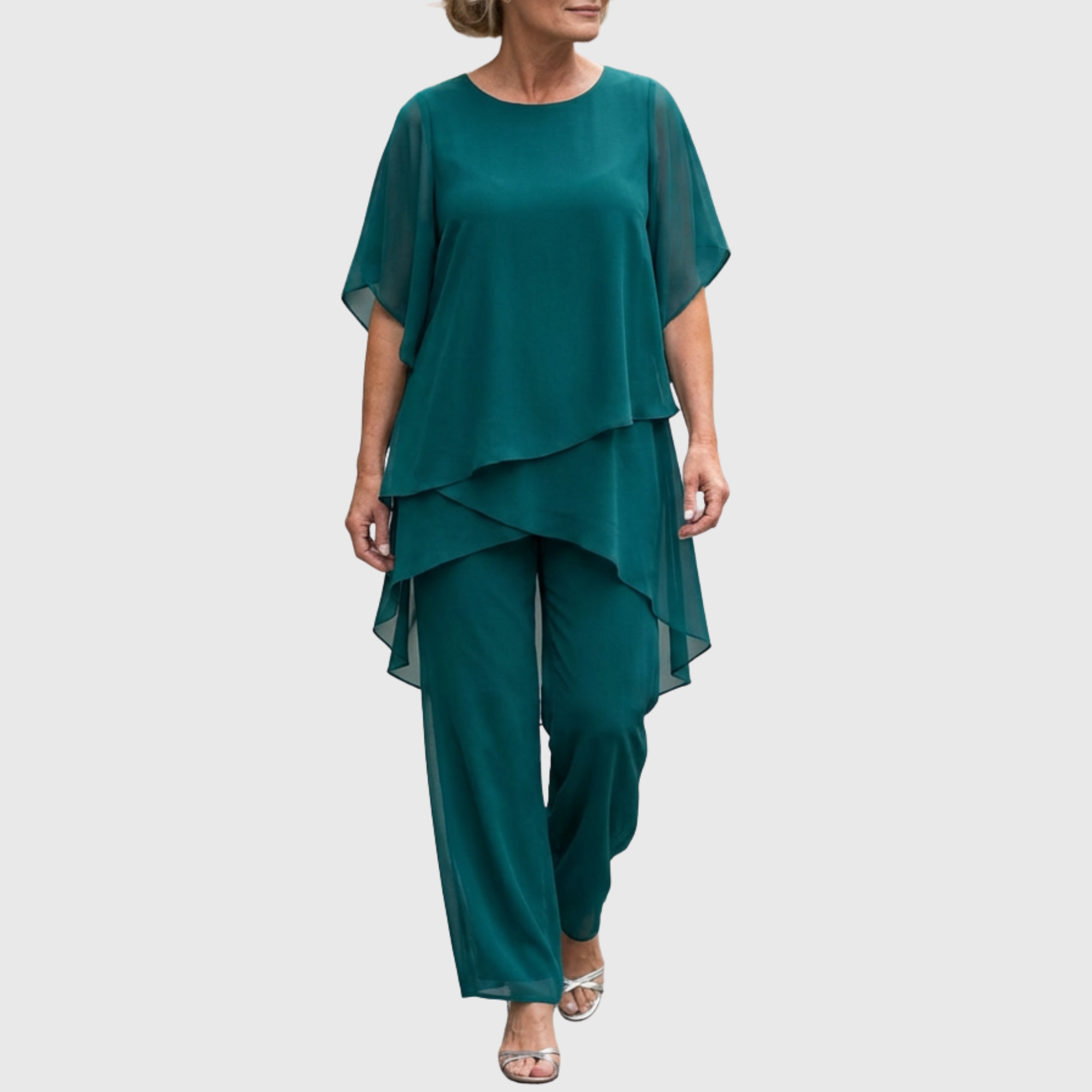 Margot | Suit with Draped Palazzo Pants