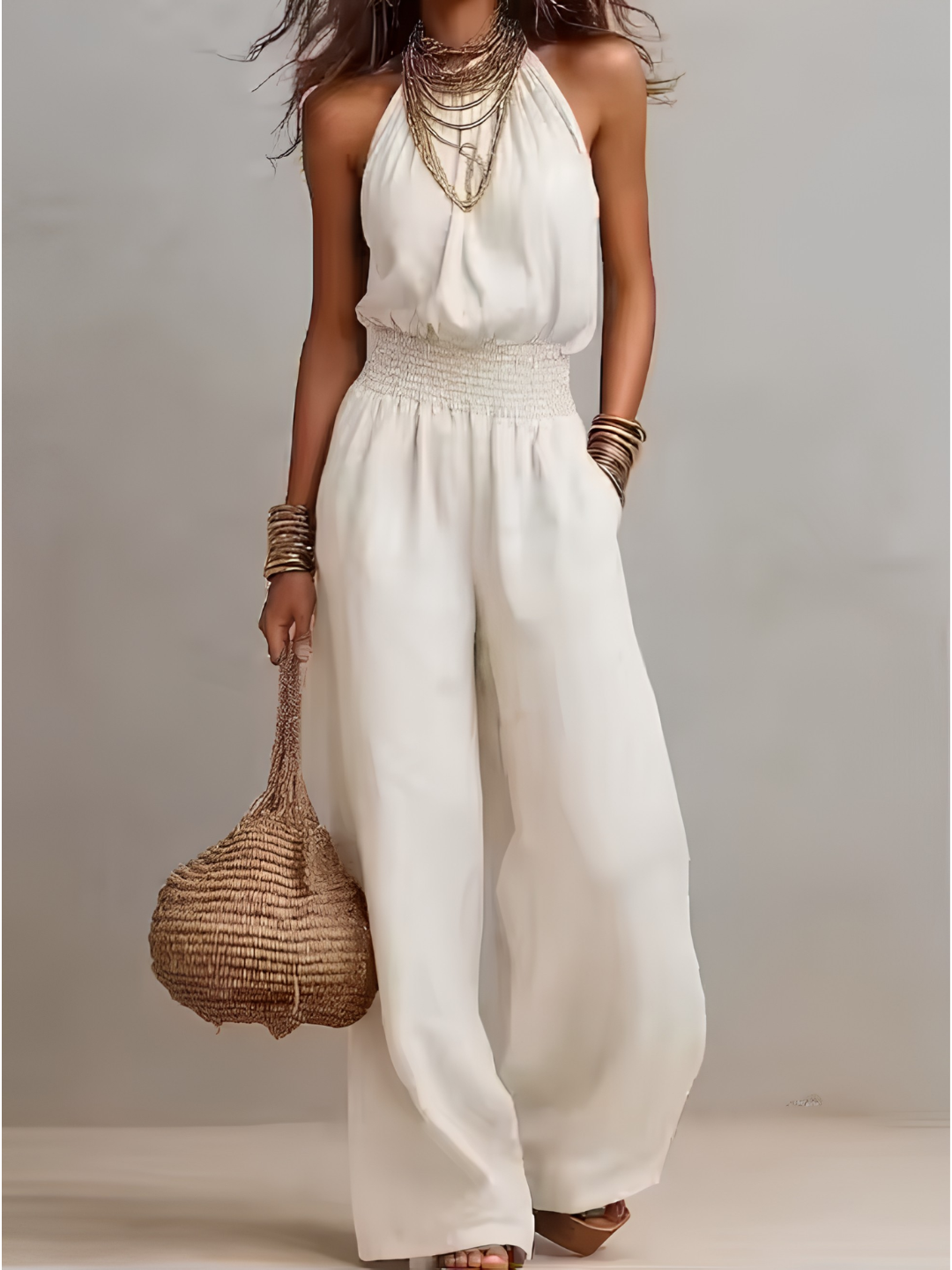 Valeria Halter Wide-Leg Jumpsuit
