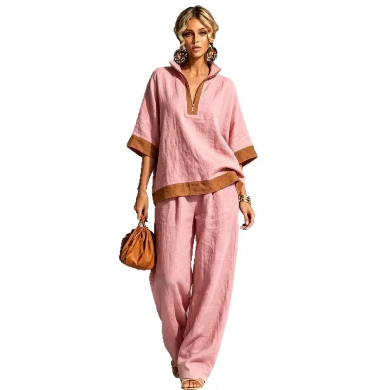 Vintage Linen-Look Co-ord Set