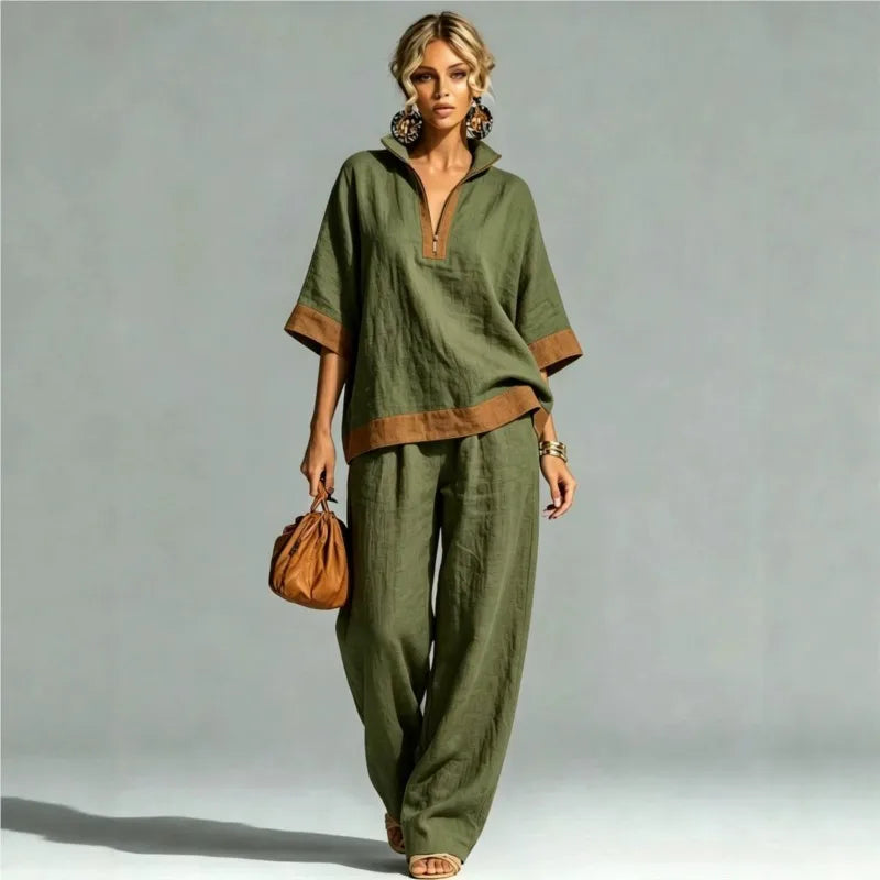 Vintage Linen-Look Co-ord Set