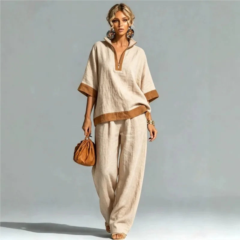 Vintage Linen-Look Co-ord Set
