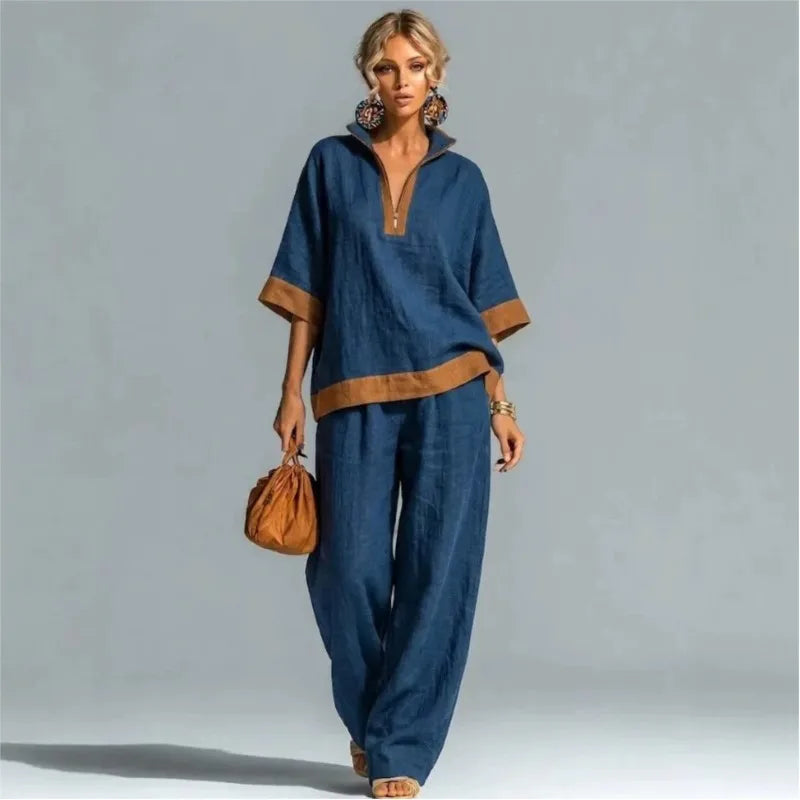 Vintage Linen-Look Co-ord Set