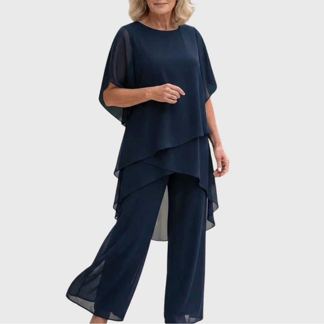Margot | Suit with Draped Palazzo Pants