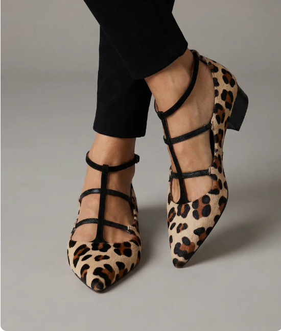 Charlotte | Heeled Shoes with Leopard Strap