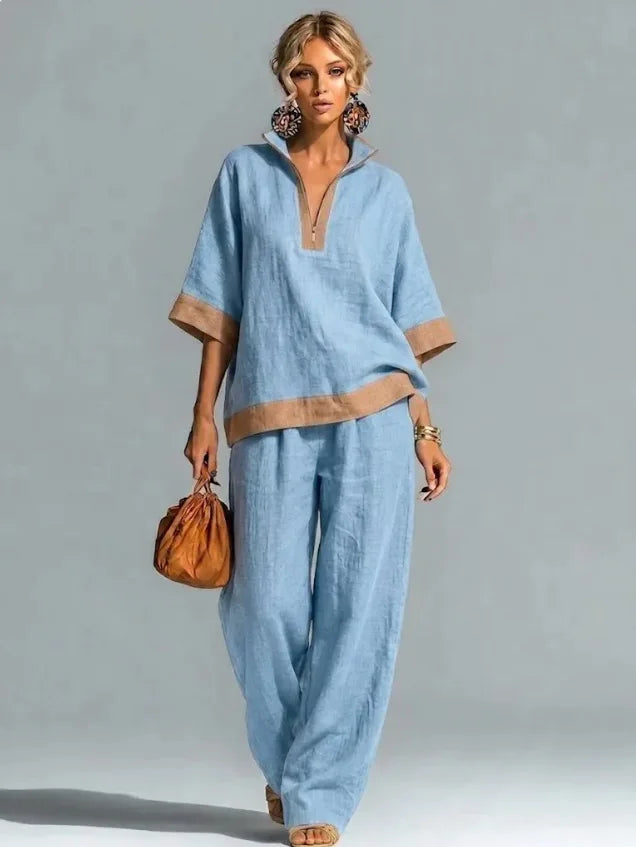 Vintage Linen-Look Co-ord Set