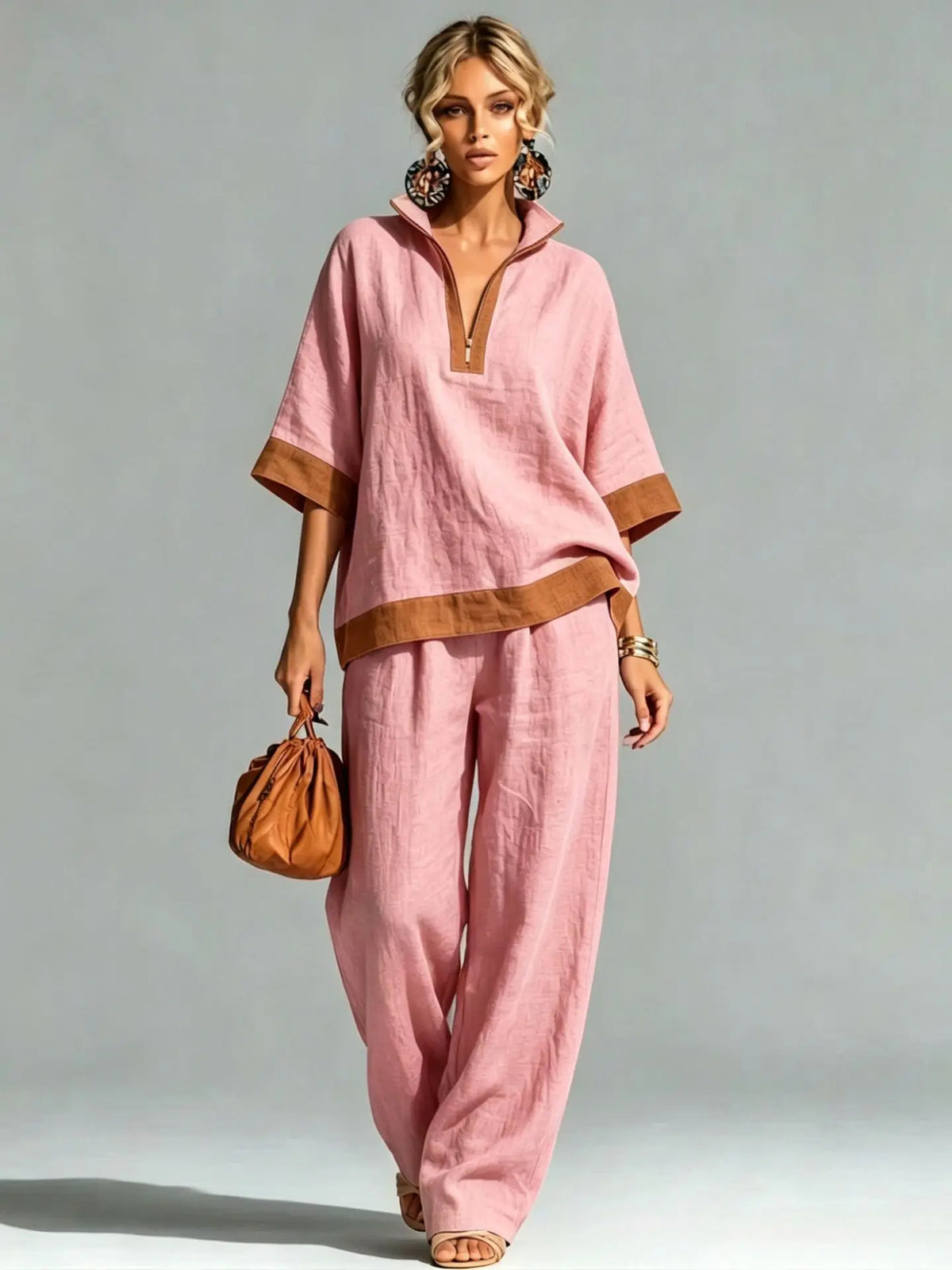 Vintage Linen-Look Co-ord Set