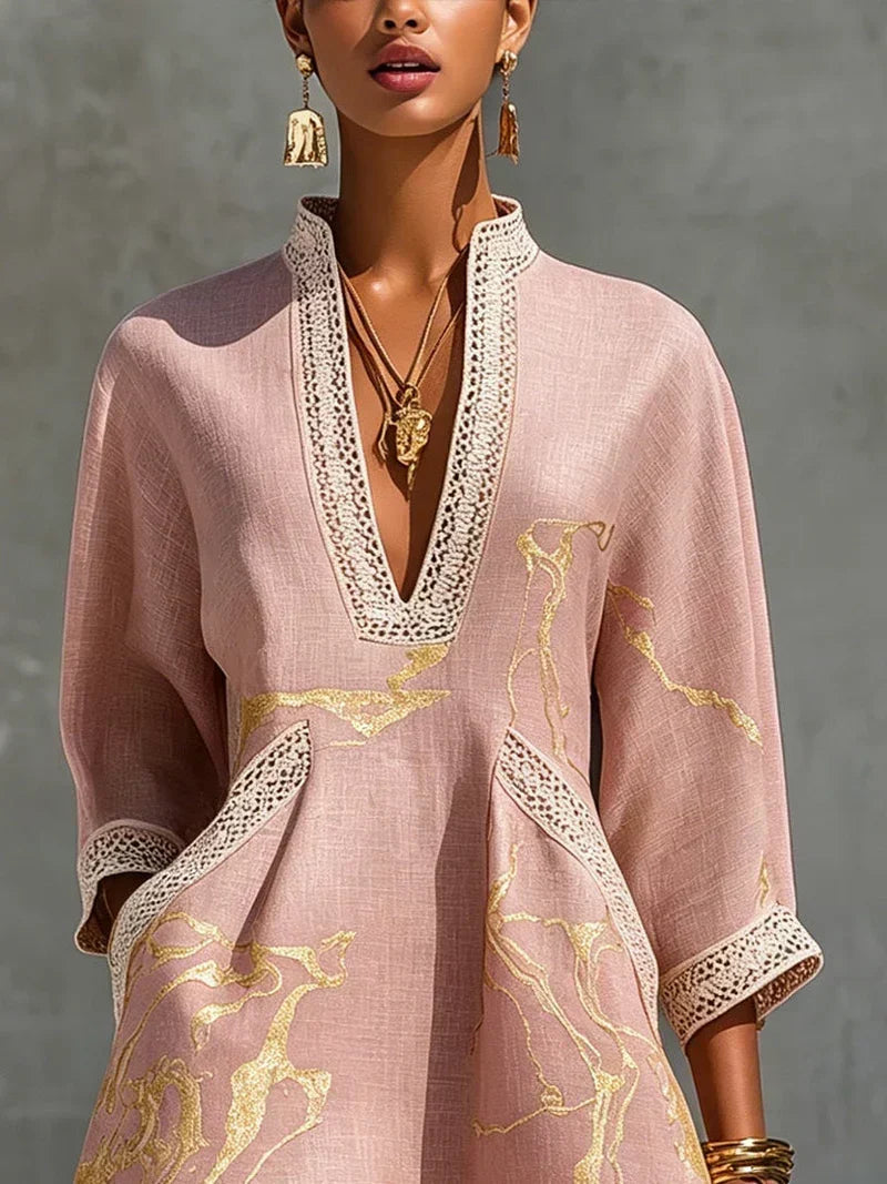 Soraya | Golden Lace Mini Dress