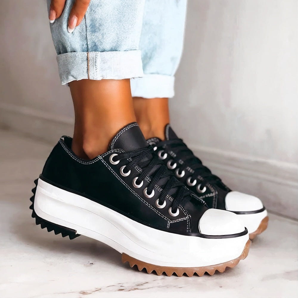 Bettina platform shoes by Bennett and Family featuring orthopedic design, chunky soles, and stylish beige leather straps.
