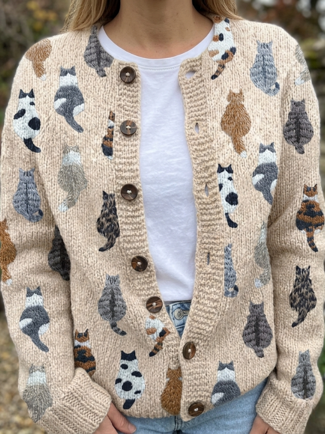 Luna | Playful Cat Cardigan