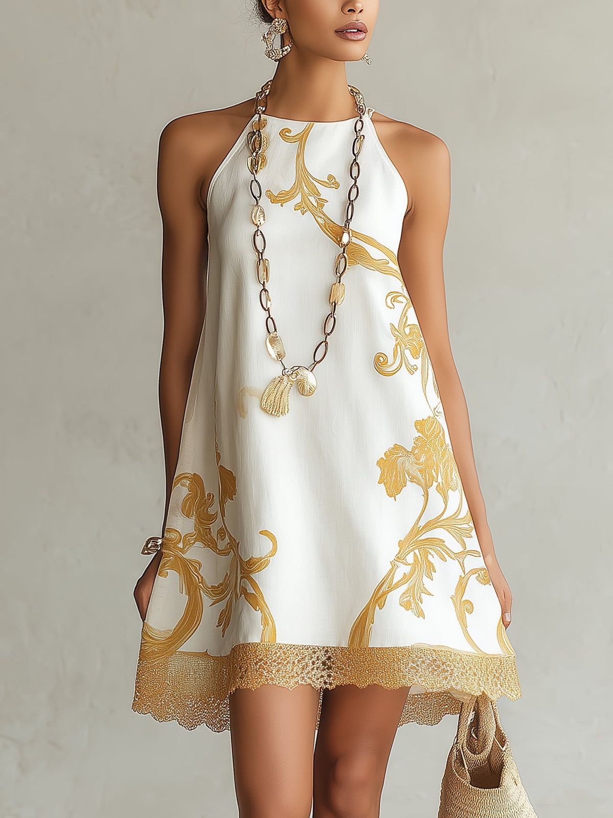 Bennett and Family Aurore Floral Mini Dress with vibrant flower print, fitted bodice, and short sleeves, perfect for spring.