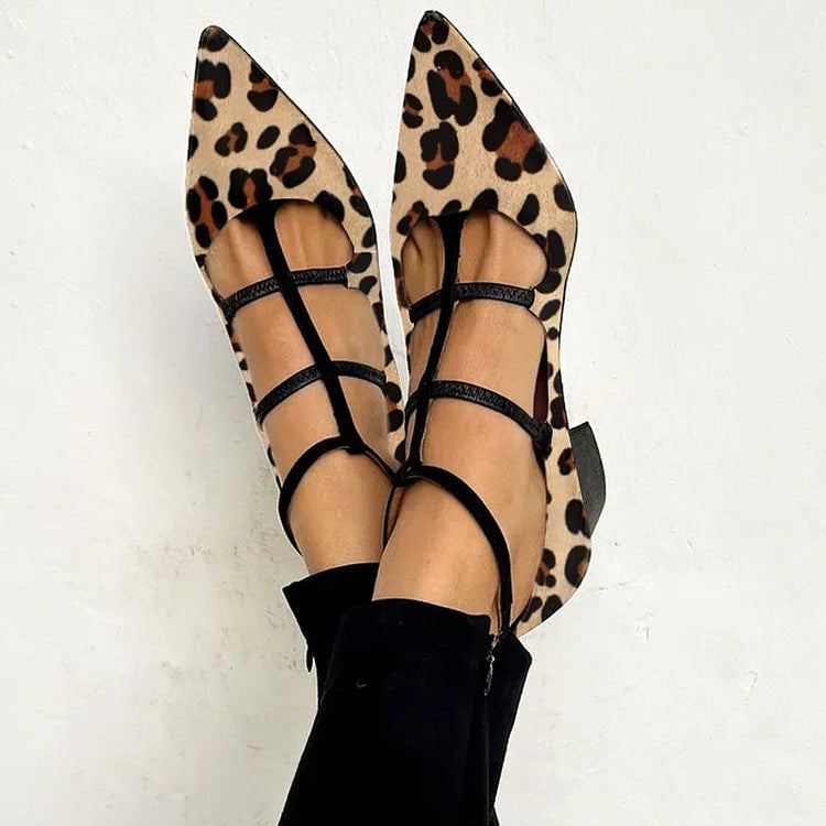 Charlotte | Heeled Shoes with Leopard Strap