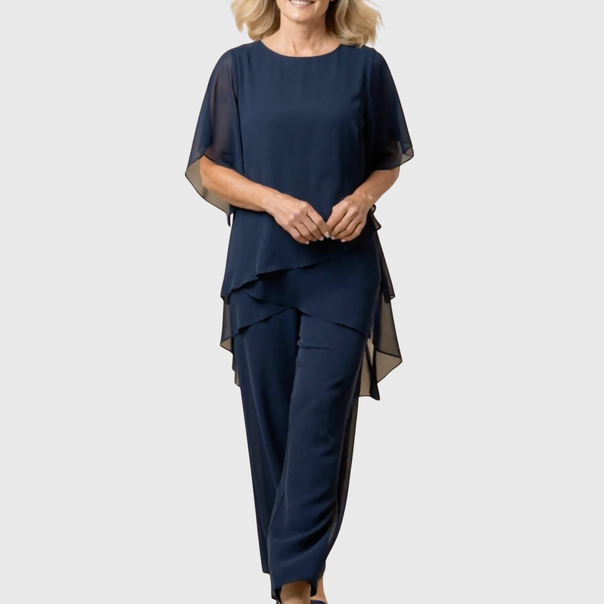 Margot | Suit with Draped Palazzo Pants