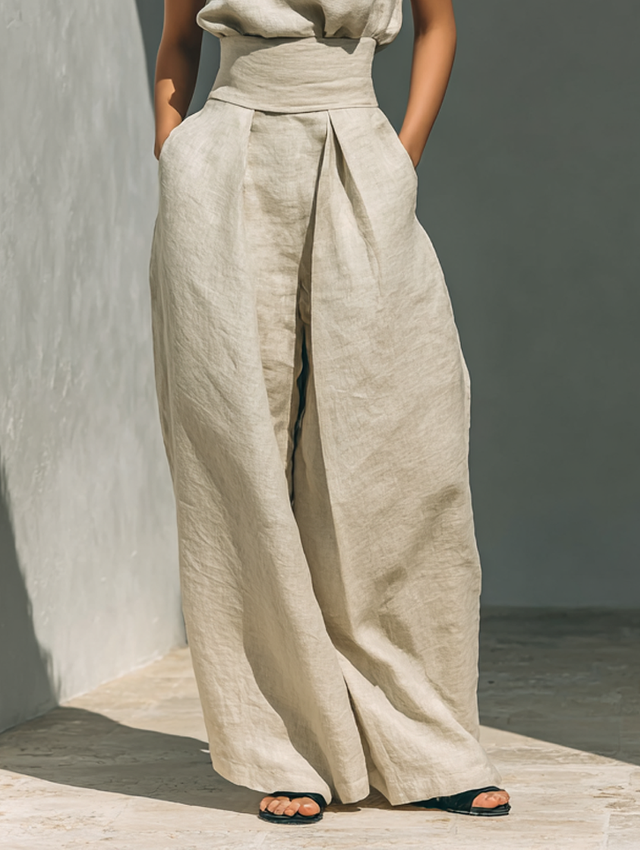 Venancia | Minimalist Top and Wide Leg Trousers Set