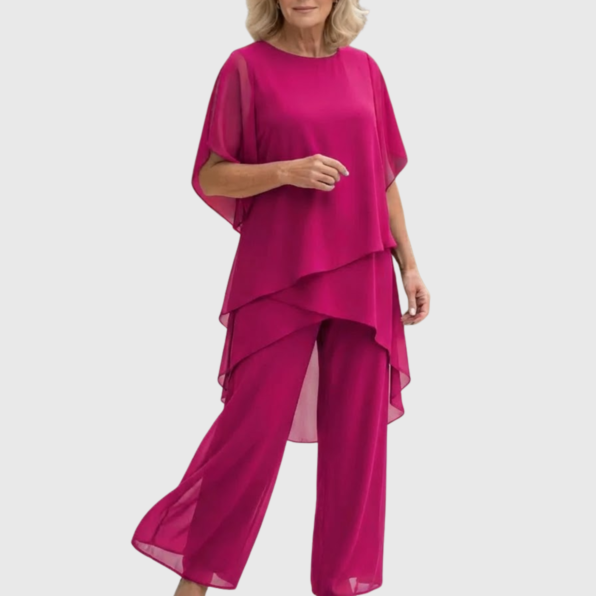 Margot | Suit with Draped Palazzo Pants