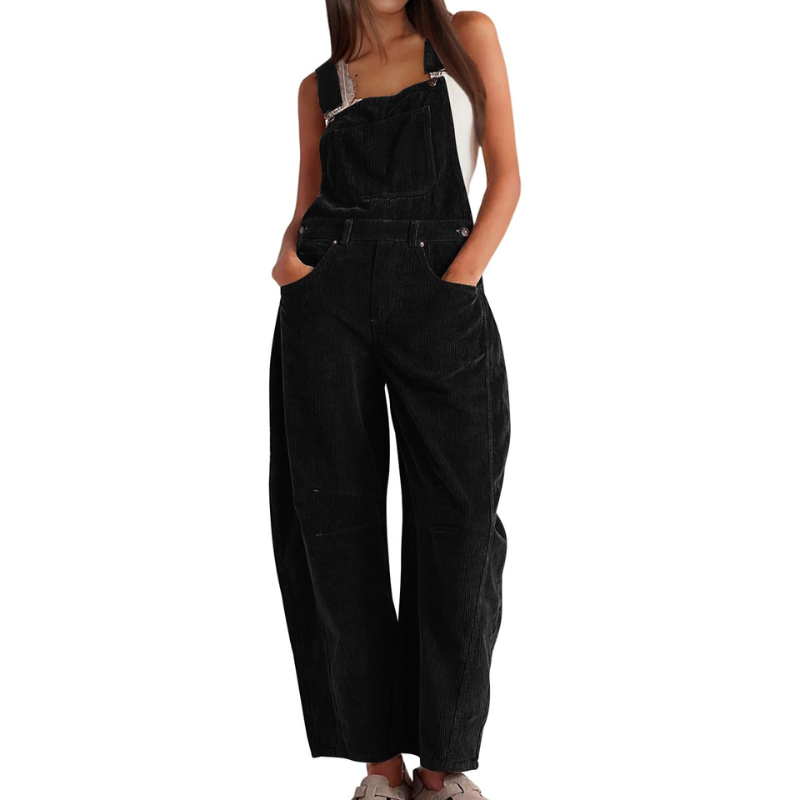 Women's 70s Jumpsuit, Wide Leg Bib Overall with Adjustable Straps