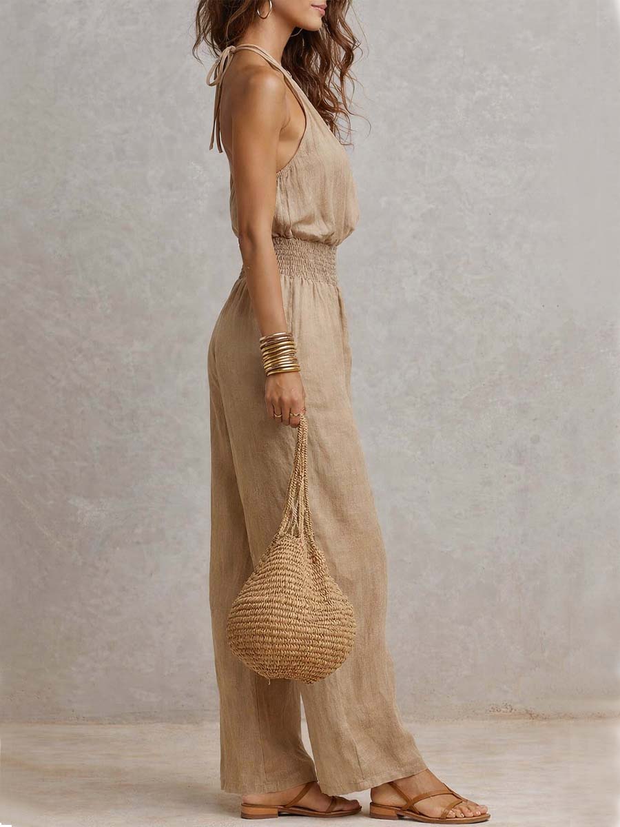Valeria Halter Wide-Leg Jumpsuit