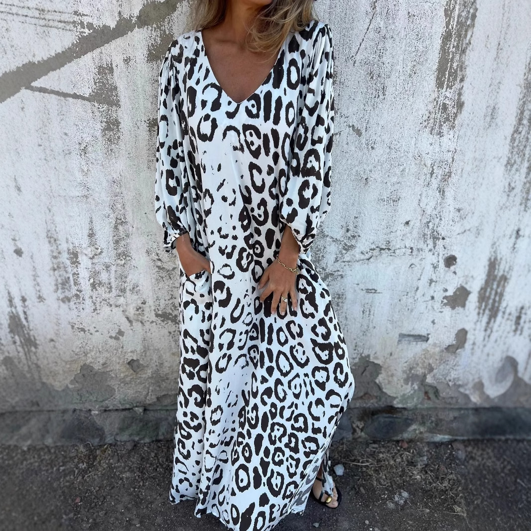 Denise | Dress with Leopard Print