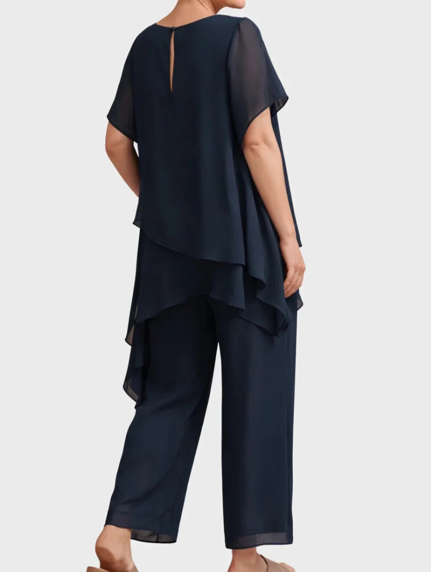 Aurelia wide-leg two-piece set by Bennett and Family, featuring a stylish top and flowing wide-leg pants in soft fabric.