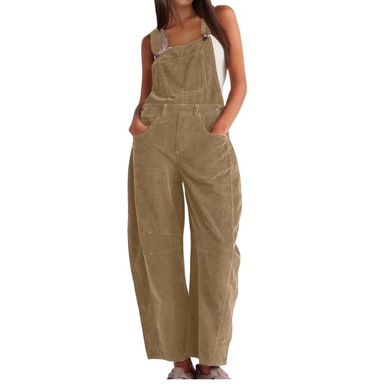 Women's 70s Jumpsuit, Wide Leg Bib Overall with Adjustable Straps