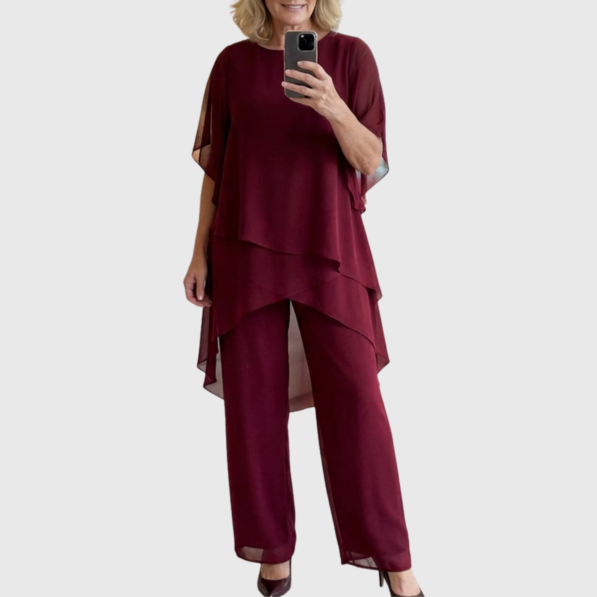Margot | Suit with Draped Palazzo Pants