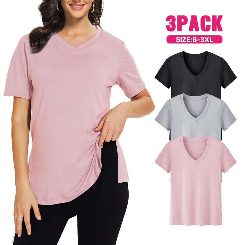 Three Bennett and Family Selena loose fit tees in neutral colors, casual cotton t-shirts for comfortable everyday wear.