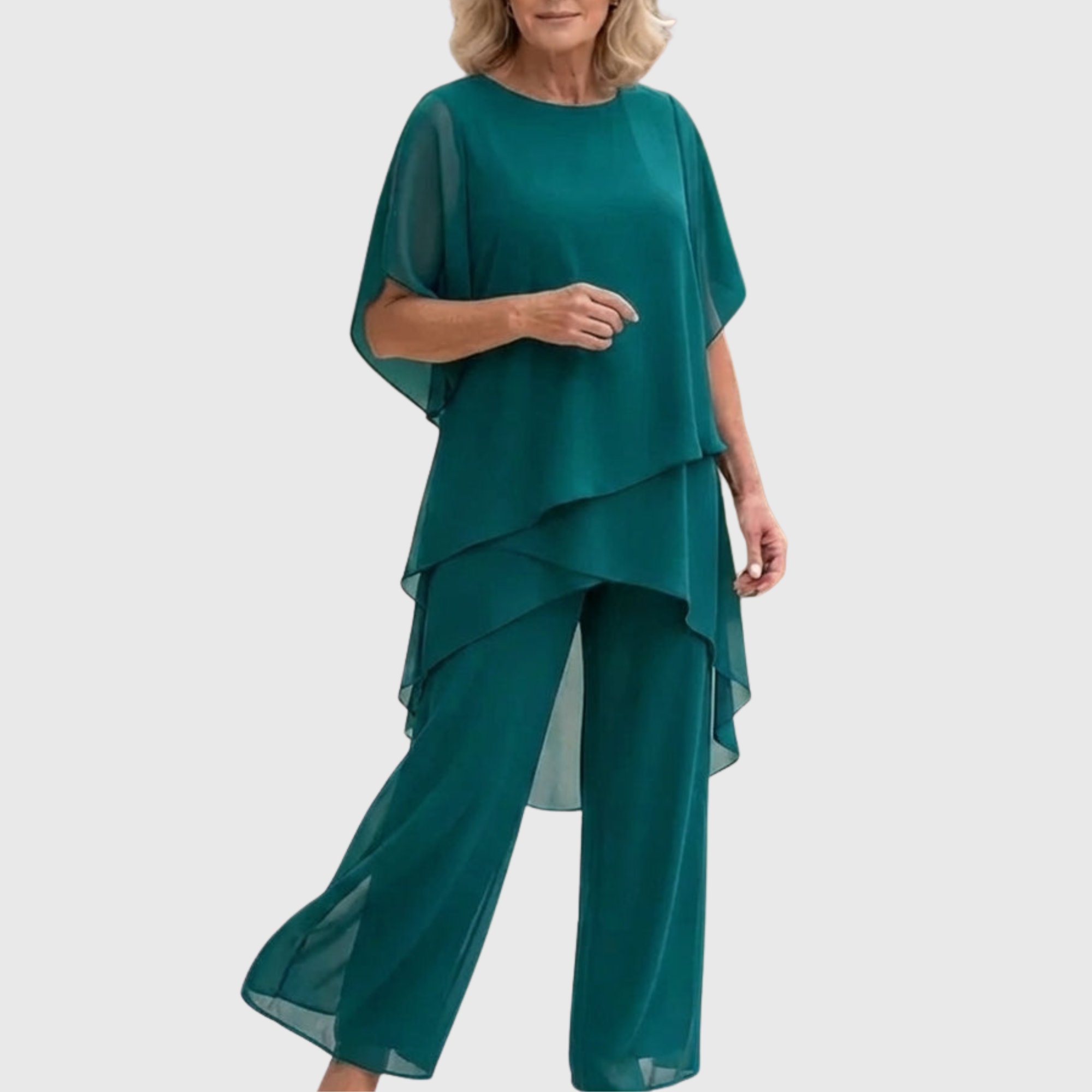 Margot | Suit with Draped Palazzo Pants