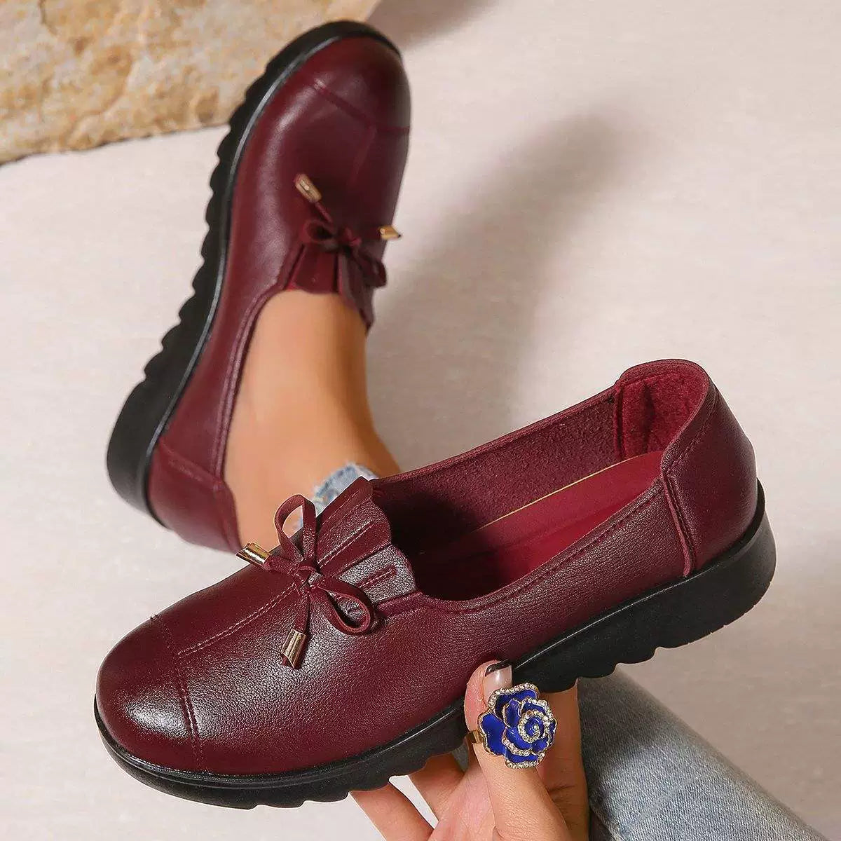 Bennett And Family Catherine Elegant Comfort loafers in neutral color, showing the classic slip-on design and smooth leather finish.