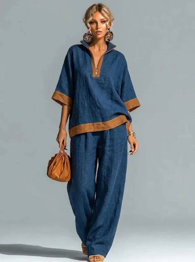 Vintage Linen-Look Co-ord Set