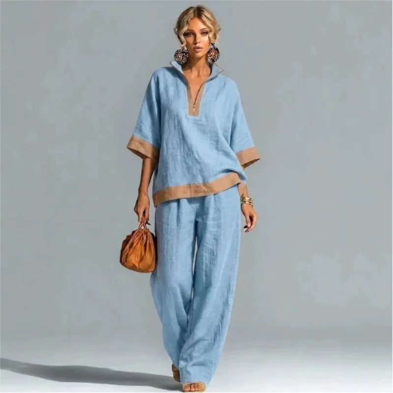 Vintage Linen-Look Co-ord Set