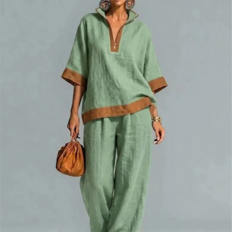 Vintage Linen-Look Co-ord Set