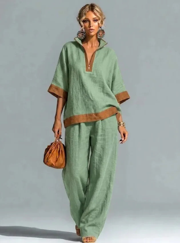Vintage Linen-Look Co-ord Set