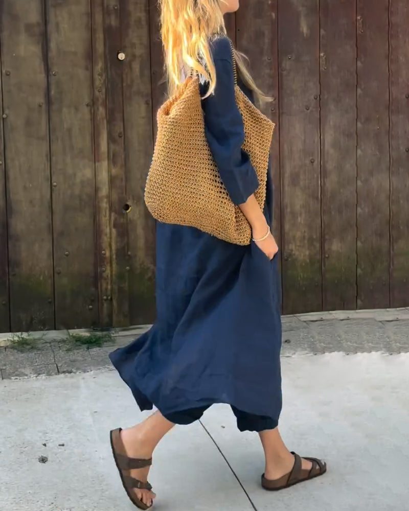 Clara stylish and comfortable set by The Rowan Daughters, featuring a coordinated top and pants in soft, modern fabric.