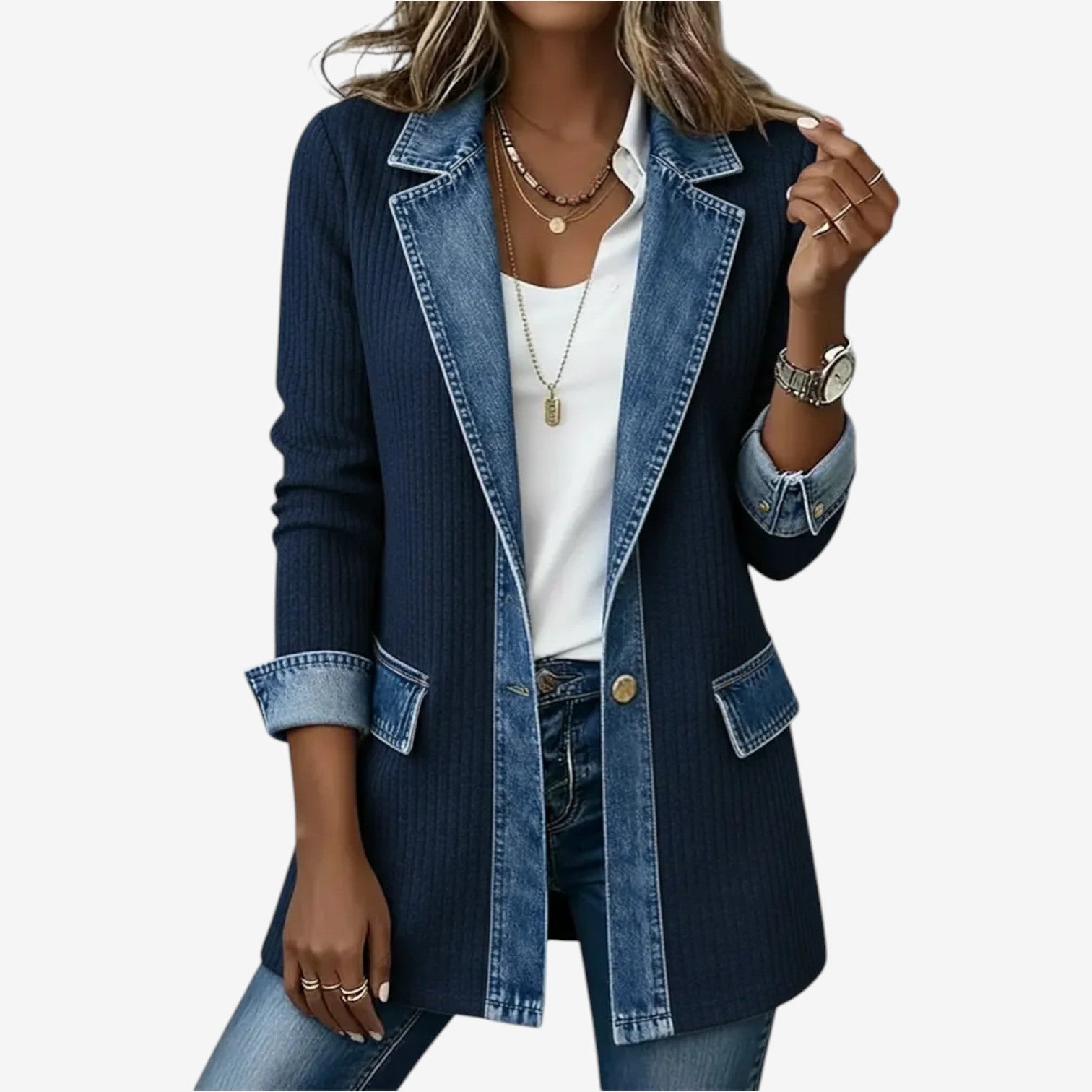 Emilia - Indigo Knit Jacket