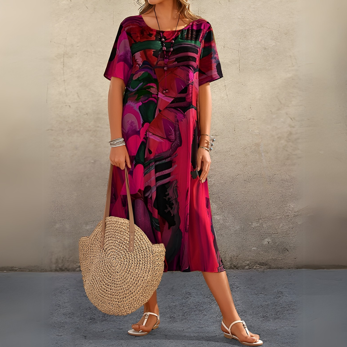 Joelle floral dress by The Rowan Daughters featuring a light, elegant design with a floral pattern and flowing fabric.