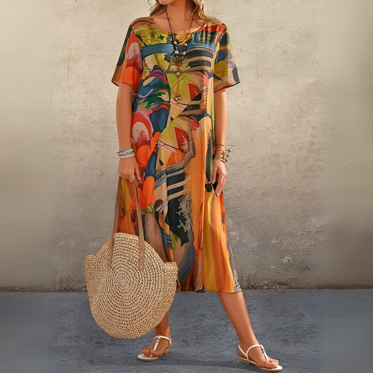 Joelle floral dress by The Rowan Daughters featuring a light, elegant style with a feminine floral pattern and flowing fabric.