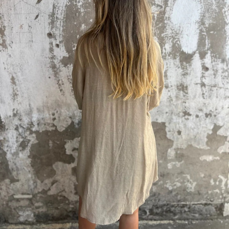 Brooke | Linen-Look Shirt & Shorts Set For Women